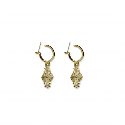 CHROME HEARTS TINY CH CROSS EARRINGS